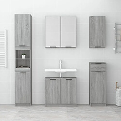 Avis Maison Chic Armoire de salle de bain,Meuble de rangement,Meuble haut murale Sonoma gris 32x20x67 cm -GKD551543