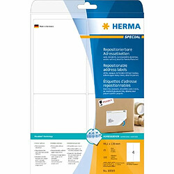 Herma 10019 Étiquettes movables/amovibles 99,1 x 139 A4 100 pièces Blanc