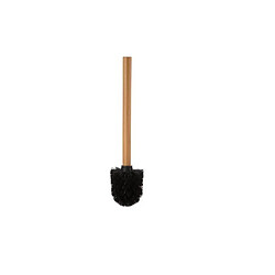 Brosse WC coloris noir en polystérine / bambou - L. 11,7 x P. 11,7 x H. 38 cm -PEGANE-