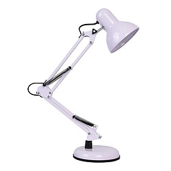 Lampe De Lecture De Bureau D'étude E27 Bras Pivotant Lumière Réglable Filaire Blanc