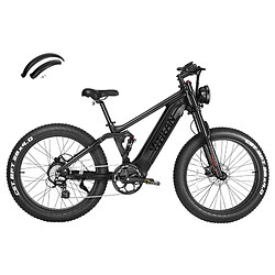 Vitilan T7 Vélo électrique de montagne, 26 * 4,0 pouces CST Fat Tires 750W Moteur Bafang Batterie 48V 20Ah - Noir