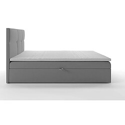 Acheter TRADA Lit adulte rembourré TOP avec rangement et matelas bonnell intégré dans le cadre du lit en 200×200 gris clair