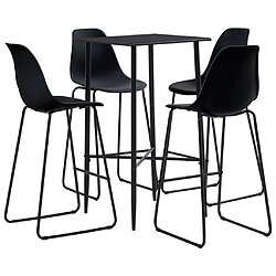 vidaXL Ensemble de bar 5 pcs Plastique Noir