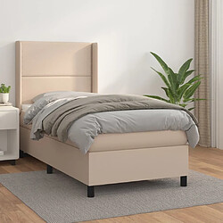 Maison Chic Structures de lit + matelas,Lit à sommier tapissier avec matelas Cappuccino 80x200 cm -MN54429