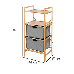 Avis WENKO Etagère de salle de bain en bambou 2 Tiroirs - H. 96 cm - Gris