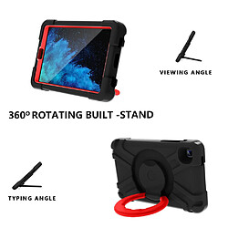 Coque en TPU avec béquille pivotante à 360°, hybride noir/rouge pour votre Samsung Galaxy Tab A7 Lite 8.7 pouces