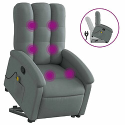 Maison Chic Fauteuil Relax pour salon, Fauteuil de massage inclinable Gris foncé Tissu -GKD85142