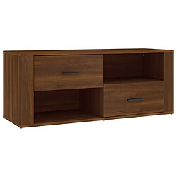 Maison Chic Meuble TV scandinave - Banc TV pour salon Chêne marron 100x35x40 cm Bois d'ingénierie -MN59665