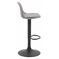 Avis Decoshop26 Lot de 2 tabourets de bar moderne et confortable assise en PVC gris coque en plastique et pieds en métal noir 10_0004239