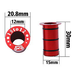 Avis 2pcs adaptateur de selle de conversion d'arbre de tube avant de moyeu de vélo avant 15mm à 12mm rouge