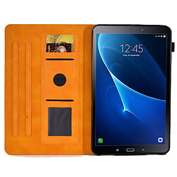 Etui en PU étanche à la poussière avec support et porte-cartes pour votre Samsung Galaxy Tab A 10.1 (2016) T580 - kaki