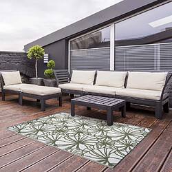 Esschert Design Grand tapis de jardin réversible 242,5 x 150 cm Motif floral.