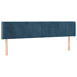 Maison Chic Tête de lit moderne avec oreilles pour chambre - Décoration de lit Bleu foncé 163x16x78/88 cm Velours -MN62593