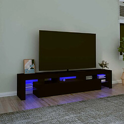 Maison Chic Meuble TV avec lumières LED, Banc TV pour salon, Meuble de rangement Noir 200x36,5x40 cm -GKD38961