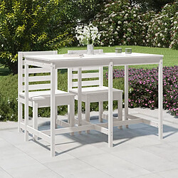 vidaXL Table de jardin blanc 159,5x82,5x110 cm bois massif de pin