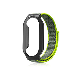 Bracelet en nylon pour votre Xiaomi Mi Band 7/7 NFC - Jaune vert/noir