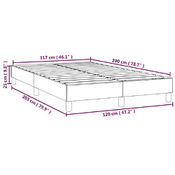 vidaXL Cadre de lit sans matelas gris foncé 120x200 cm tissu pas cher