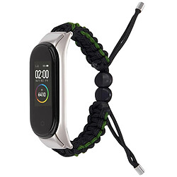 Bracelet en nylon cordon de serrage réglable, noir/vert pour votre Xiaomi Mi Band 3/Mi Band 4