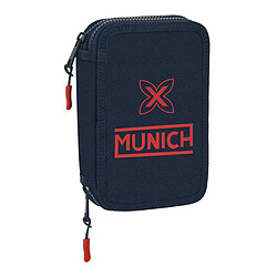 Plumier double Munich Flash 12.5 x 19.5 x 4 cm Blue marine (28 pcs)