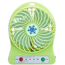 (Vert) Mini Ventilateur Portable Refroidisseur d'air à LED Ventilateur Rechargeable USB *3 Vitesses