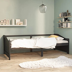 Maison Chic Lit de jour 3 places, Lit de repos pour Salon Chambre,Canapé-lit,Lit d'invité Gris foncé Bois de Pin massif 90x200 cm -MN59678