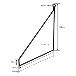 Acheter ML DESIGN MODERN LIVING Lot de 8 supports d'étagère murale équerre triangle en métal noir 250x250 mm