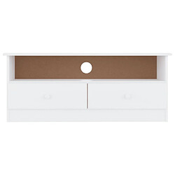 Avis Maison Chic Meuble TV scandinave - Banc TV pour salon et tiroirs ALTA blanc 100x35x41 cm bois massif de pin -MN39324