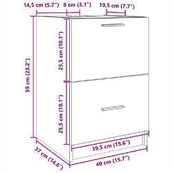 vidaXL Meuble d'évier chêne fumé 40x37x59 cm bois d'ingénierie pas cher