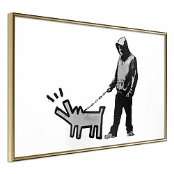 Paris Prix Affiche Murale Encadrée Banksy Choose Your Weapon 30 x 20 cm Or