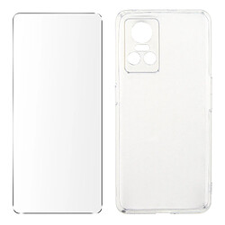 Avizar Coque Realme GT Neo 3 Silicone Gel Souple Film Verre Trempé 9H transparent