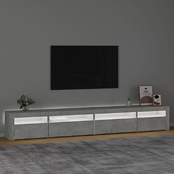 Avis Maison Chic Meubles TV avec lumières LED - Banc TV pour salon Gris béton 270x35x40 cm -MN68549