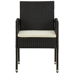 Maison Chic Mobilier à dîner 5 pcs de jardin - Ensemble table et chaises d'extérieur - Salon/Mobilier de jardin classique Résine tressée Noir -MN74670 pas cher