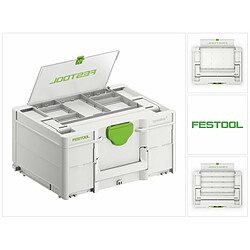 Festool SYS3 DF M 187 Coffret à outils Systainer accouplable avec compartiment à couvercle 396 x 296 x 187mm 15,9l (577347)