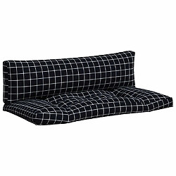 Maison Chic Lot de 2 Coussins Confort,Coussins de palette motif à carreaux noir tissu Oxford -GKD36576