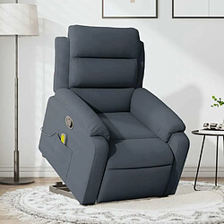 Maison Chic Fauteuil Relax pour salon, Fauteuil de massage inclinable Gris foncé Velours -GKD91474