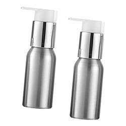 2x Bouteilles De Pompe De Shampooing De Maquillage Vides Contenants De Lotion Crème En Aluminium 50 Ml pas cher