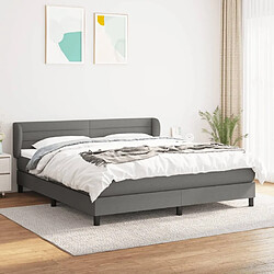 Maison Chic Lit Adulte - Lit simple Lit à sommier tapissier avec matelas moelleux - Meuble de Chambre - Gris foncé 180x200cm Tissu -MN19835