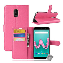 Htdmobiles Housse etui portefeuille pour Wiko Lenny 5 + film ecran - ROSE