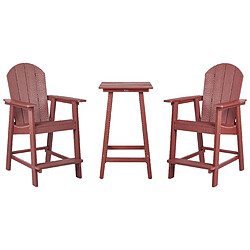 Beliani Ensemble pour bistro Matière synthétique Rouge ADIRONDACK