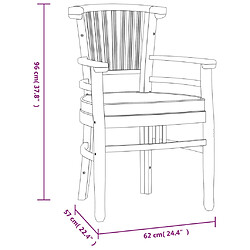 vidaXL Ensemble à manger de jardin 7 pcs Bois de teck solide pas cher