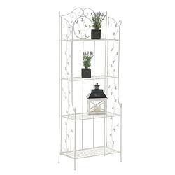 Decoshop26 Etagère en 4 niveaux rangement chaussures plantes hauteur 158 cm en métal blanc 10_0003967