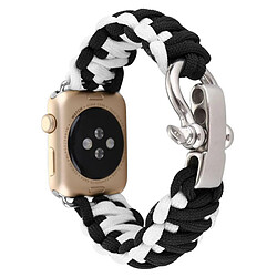 Avizar Bracelet Apple Watch 42 et 44 mm Cordon noué en Nylon - Noir et Blanc