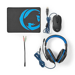 NC Pack Casque + souris 36 Boutons rétro éclairé et tapis souris Pro MK3 pour Ordinateur PC -