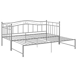 Avis vidaXL Cadre de canapé-lit extensible sans matelas gris métal 90x200cm