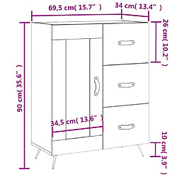 vidaXL Buffet noir 69,5x34x90 cm bois d'ingénierie pas cher