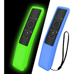 SANAG 2Pcs Silikonschutzhülle Für Samsung Smart Tv Fernbedienung Bn59 Serie, Geringes Gewicht, Geeignet Für Silikonhüllen Für Kinder, Rutschfeste, Stoßfeste, Anti-Lost-Handschlaufe(Bleu + Vert)