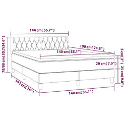 Maison Chic Lit adulte- Lit + matelas,Sommier à lattes de lit avec matelas et LED Rose 140x190 cm -GKD87735 pas cher