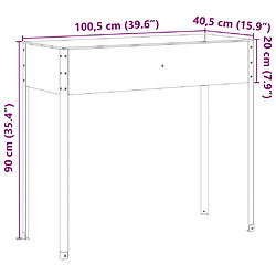 vidaXL Jardinière 100,5x40,5x90 cm acier résistant aux intempéries pas cher