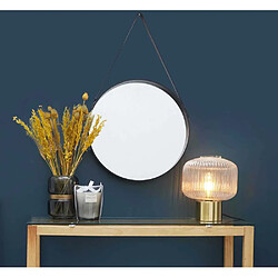 The Home Deco Factory Miroir rond 40 cm avec anse en polyuréthane Noir.