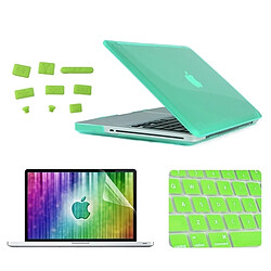 Wewoo Housse Étui vert pour MacBook Pro 13.3 pouces 4 en 1 cristal dur coque en plastique de protection avec protecteur d'écran et clavier de bouchons anti-poussière